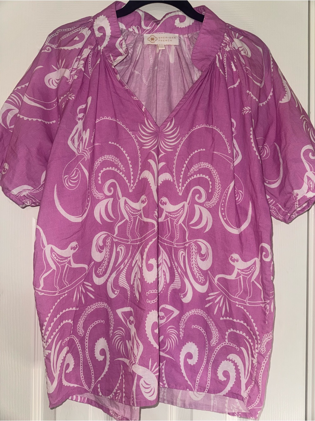 Sheridan French PurplePink Ornamental Printed Blouse